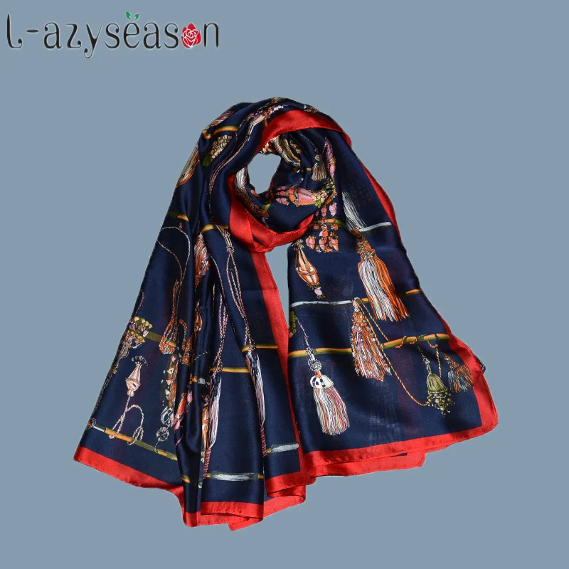 

2018 Wholesale Summer Fashion Scarf luxury brand Women Silk Scarves for Women hijab shawl Drop Shipping Long size 180X90 CM