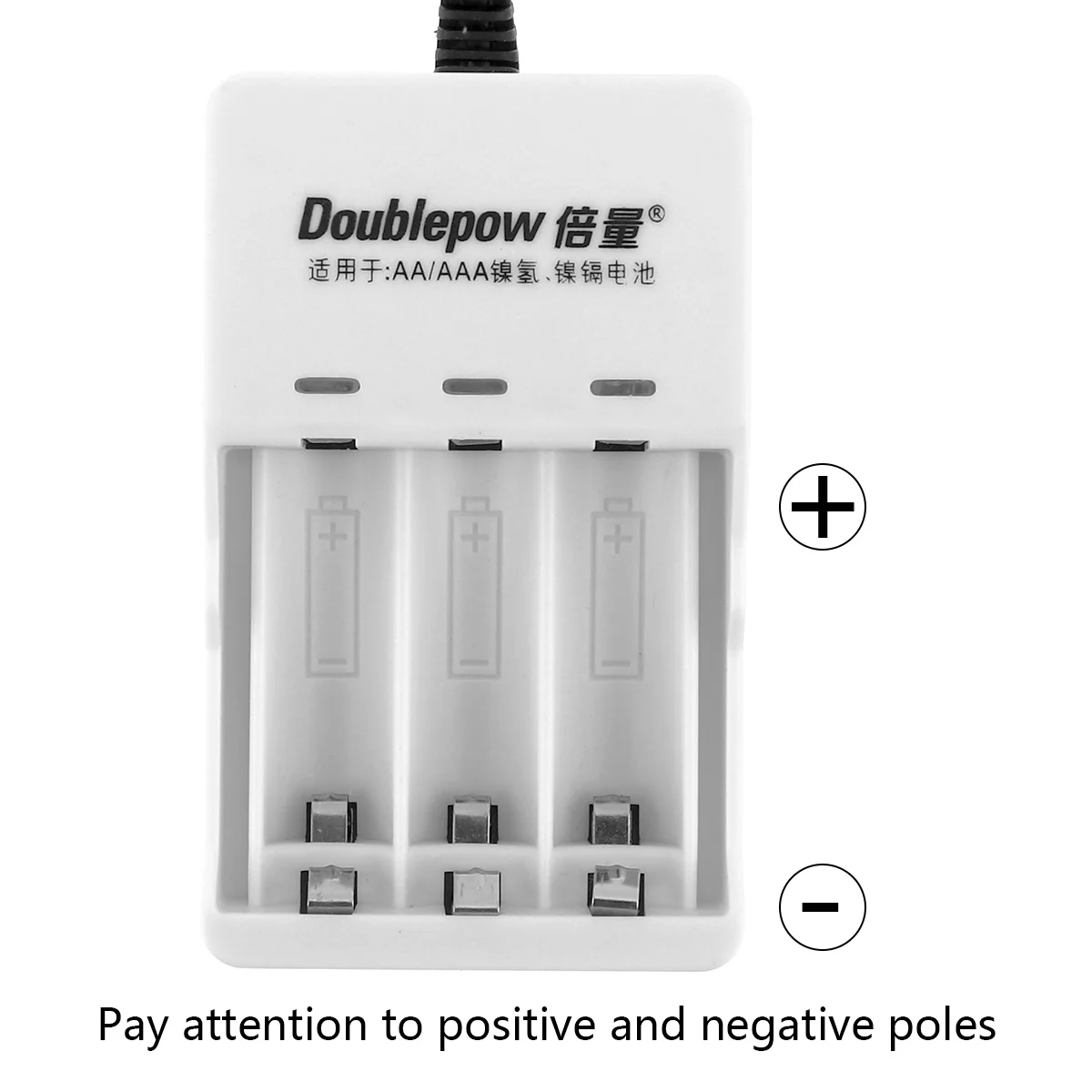 Doublepow 3 Slots Quick Intelligent USB Charger with LED Indicator for AA / AAA / Ni-MH / Ni-CD Battery