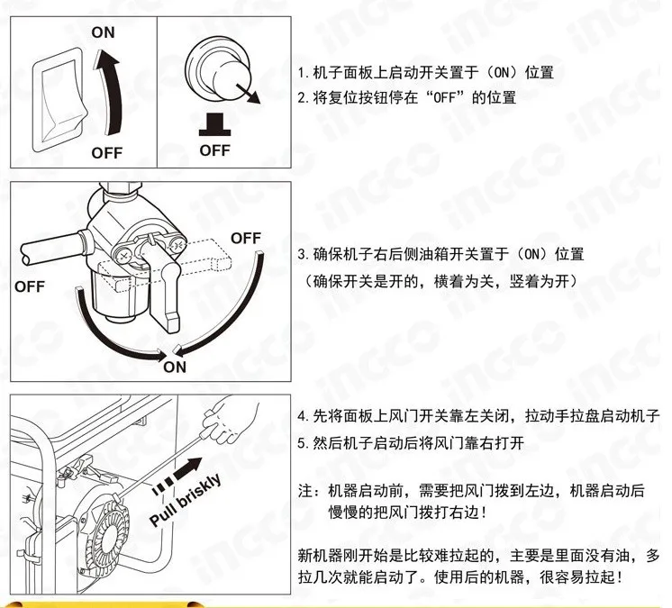 Портативный 650W бензиновый minisize генератор с отдачи запуск 2-х тактный перемещения 62.8cc