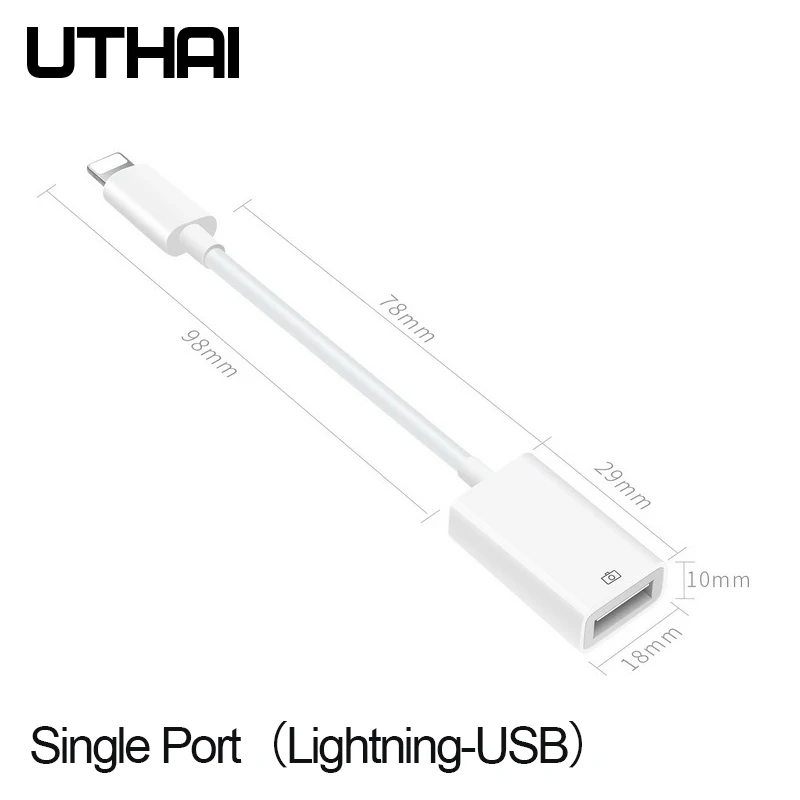 Многофункциональный UTHAI C16 для iphone X 8 Plus кардридер и адаптер интерфейса Lightning для iphone XS MAX