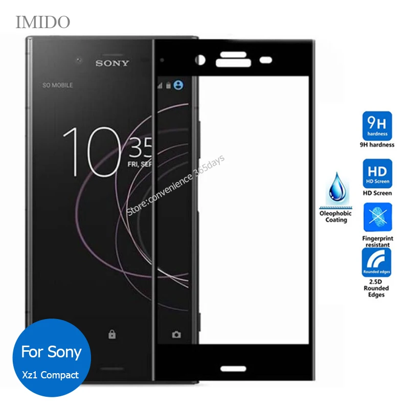 

For Sony Xperia XZ1 Compact Full Cover Tempered Glass Screen Protector 2.5 9H Safety Protective Film On XZ1Compact G8441 G 8441