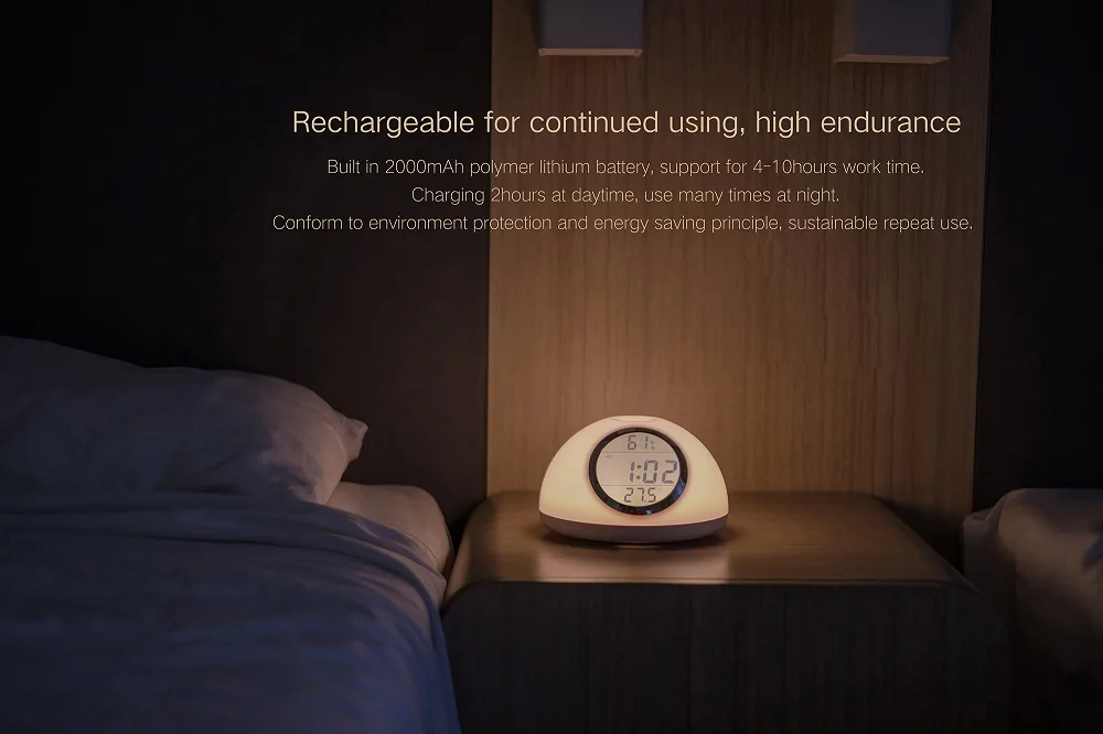Светодио дный LED Wake Up Lights будильник время движения сенсор жест управление Восход симулятор 7 цветов Smart Night освещение дропшиппинг