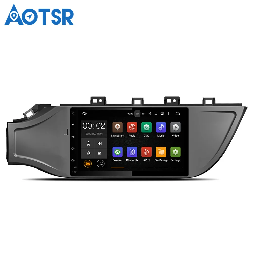 Excellent Aotsr Android 8.0 Car GPS Navigation Car NO DVD Player Headunit for KIA Rio 2017 2018 2019 Russia Version Radio Recorder 1