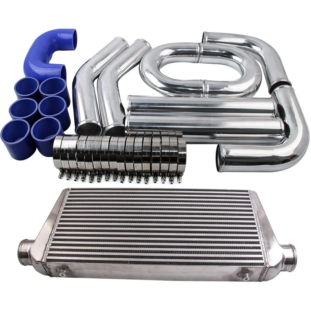 Universal 600x300x76mm intercooler + 76mm 3" aluminium piping pipe kits + hose on AliExpress