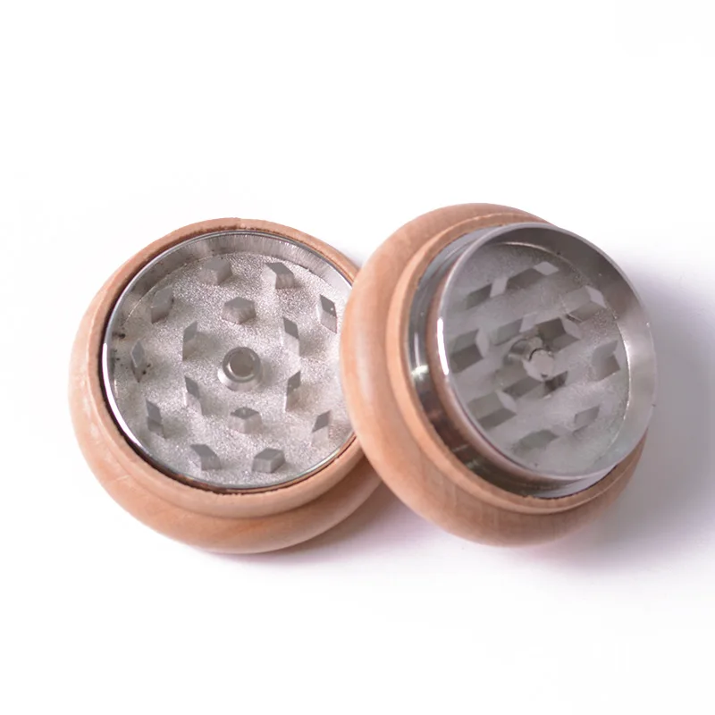 

55mm Herb Grinder Grinder 2 Layer Wood Smoking Pipe Accessories Tobacco Crusher