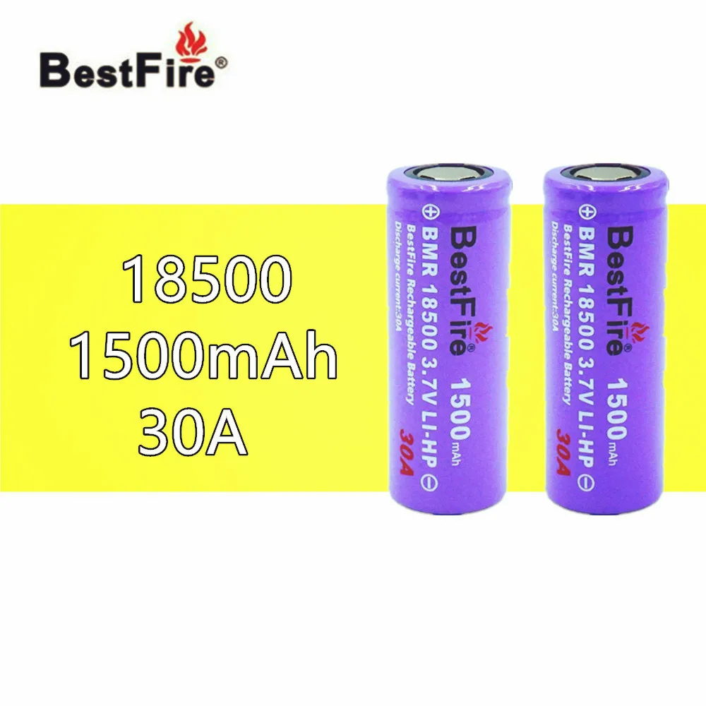 2pcs Bestfire 18500 Battery 3.7V 1500mAh Rechargeable Lithium li-ion Baterias for Electric Clippers Camera Flashlight Tools B130 |