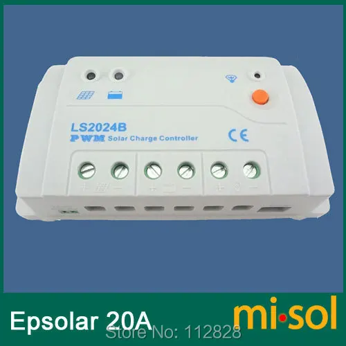 

Epsolar Solar regulator 20A 12V 24V solar charge controller 50V LS2024B