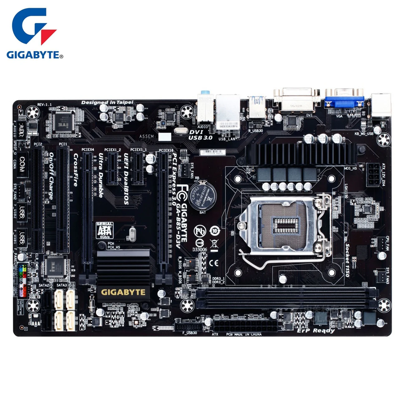 

Gigabyte GA-B85-D3V 100% оригинальная материнская плата LGA 1150 DDR3 USB3.0 16G B85, б/у системная плата для настольного компьютера SATA III