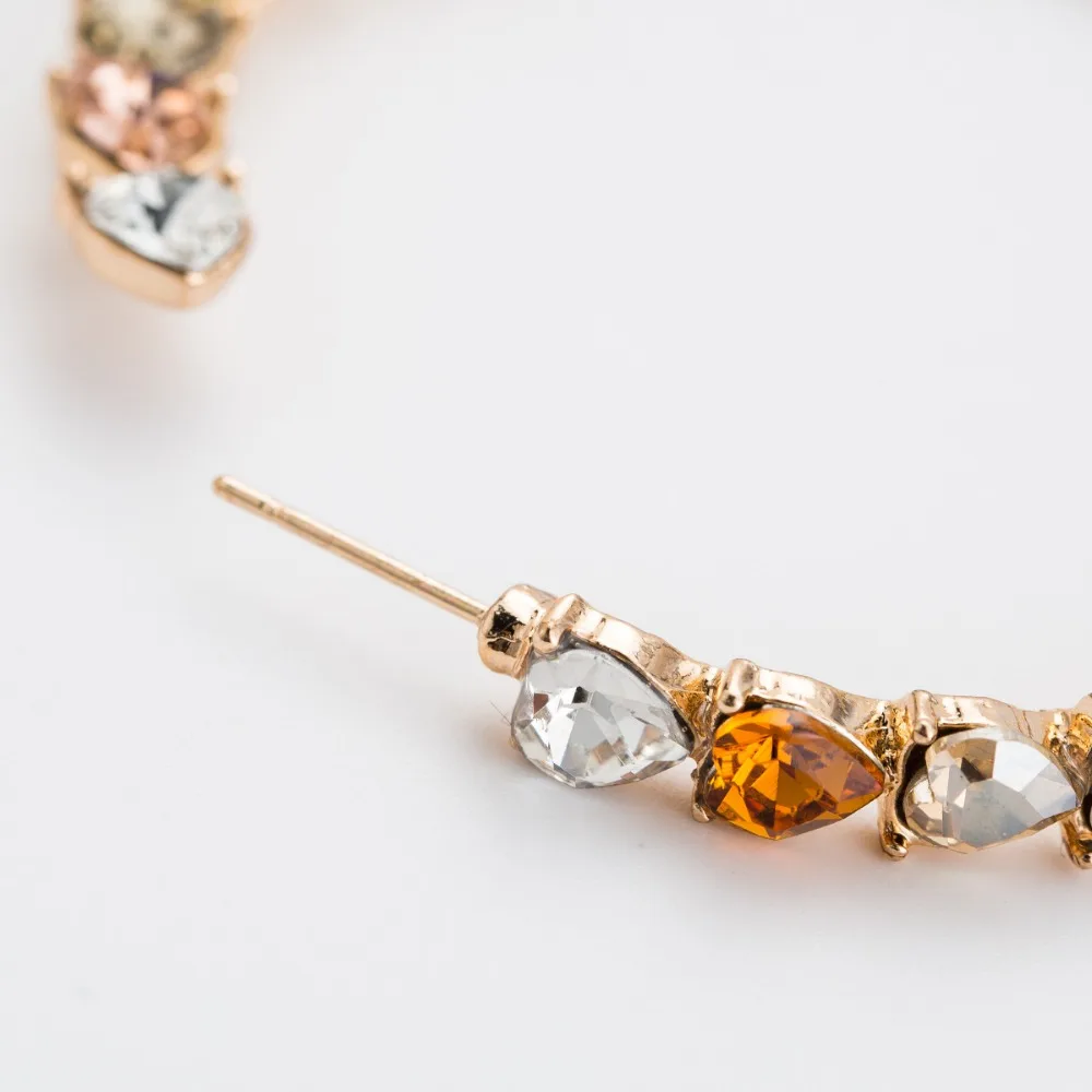 Модные Потрясающие многокристаллические мини серьги-кольца в форме сердца для женщин, ювелирные изделия, модные массивные серьги, аксессуары, горячая Распродажа