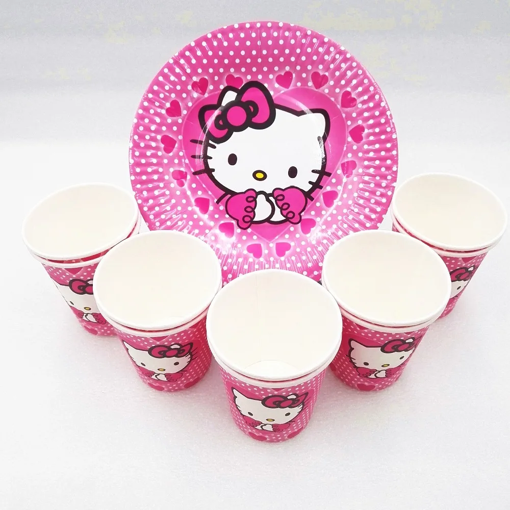 20p/set Hello Kitty Plates Birthday Party Supplies Party Favor