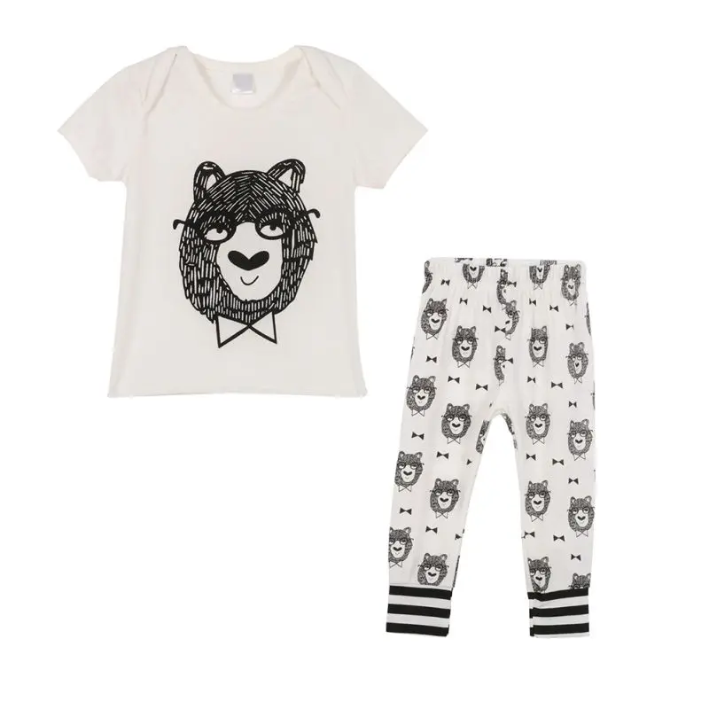 

Baby clothes boy Girls fashion 2pcs children clothing set Baby Clothes Set Summer Boys Cartoon T-shirt + Pants Children Clothing