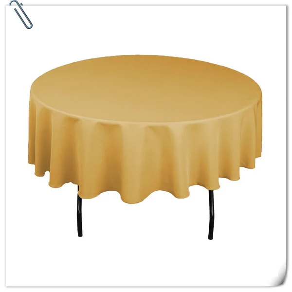 

Big Discount & Factory Price!!! 108" Dia 10PCS Gold ROUND TABLECLOTH BANQUET WEDDING SATIN TABLE CLOTH FREE SHIPPING