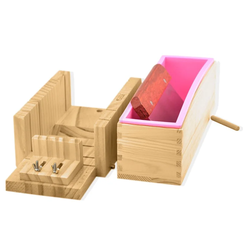 

3PCS/Set DIY Handmade Soap Tools Set Soap Cutter & Wooden Box For Silicone Mold & 304 Stainless Steel Blade