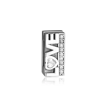 Fits Pandora Charms Bracelets COCOLAND Reflexions Love Clip Beads 100% 925 Sterling-Silver-Jewelry Free Shipping fits pandora reflexions bracelets charms 925 sterling silver with clear cz timeless sparkle clip beads for women jewelry diy