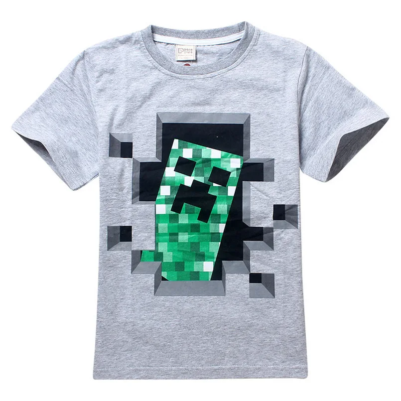 

Minecraft Cartoon Short Sleeve T-shirts 2018 Summer Newest Tees Baby Boys Girls Shirts 100% Cotton Children Clothes Kid's Tops