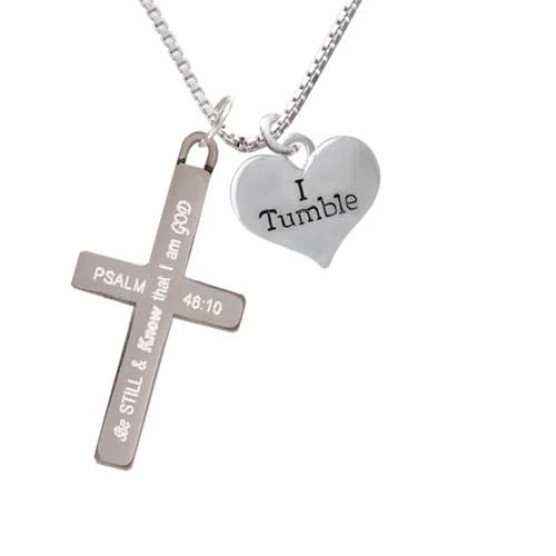 I Tumble Heart - Be Still and Know - Cross Necklace (1)