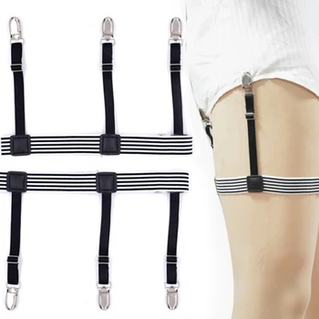

Men Shirt Stays Garters Elastic Nylon Adjustable Shirt Holders For Male Striped Suspenders Straps Anti-skid Belt