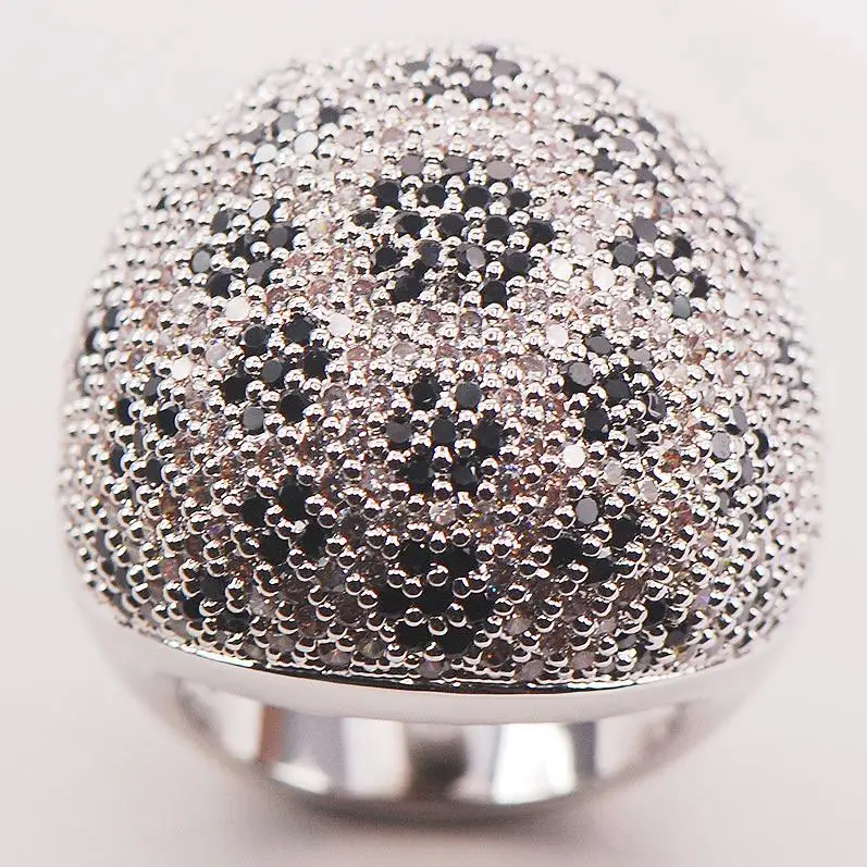 Черный Кристалл Циркон 925 пробы Серебряное женское кольцо Размер 5 6 7 8 9 10 11 12 F587 ювелирных изделий