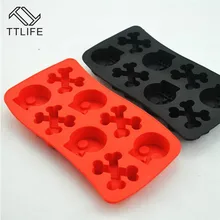 TTLIFE New Cake Decorating Tool Creative Silicone Chocolate Mold Jelly Candy Pudding Mould 8 Skull Shape Cake Mold Ice Cube Mold 15 cavity silicone drink ice cube pudding jelly cake chocolate mold mould tray set of 2 460001