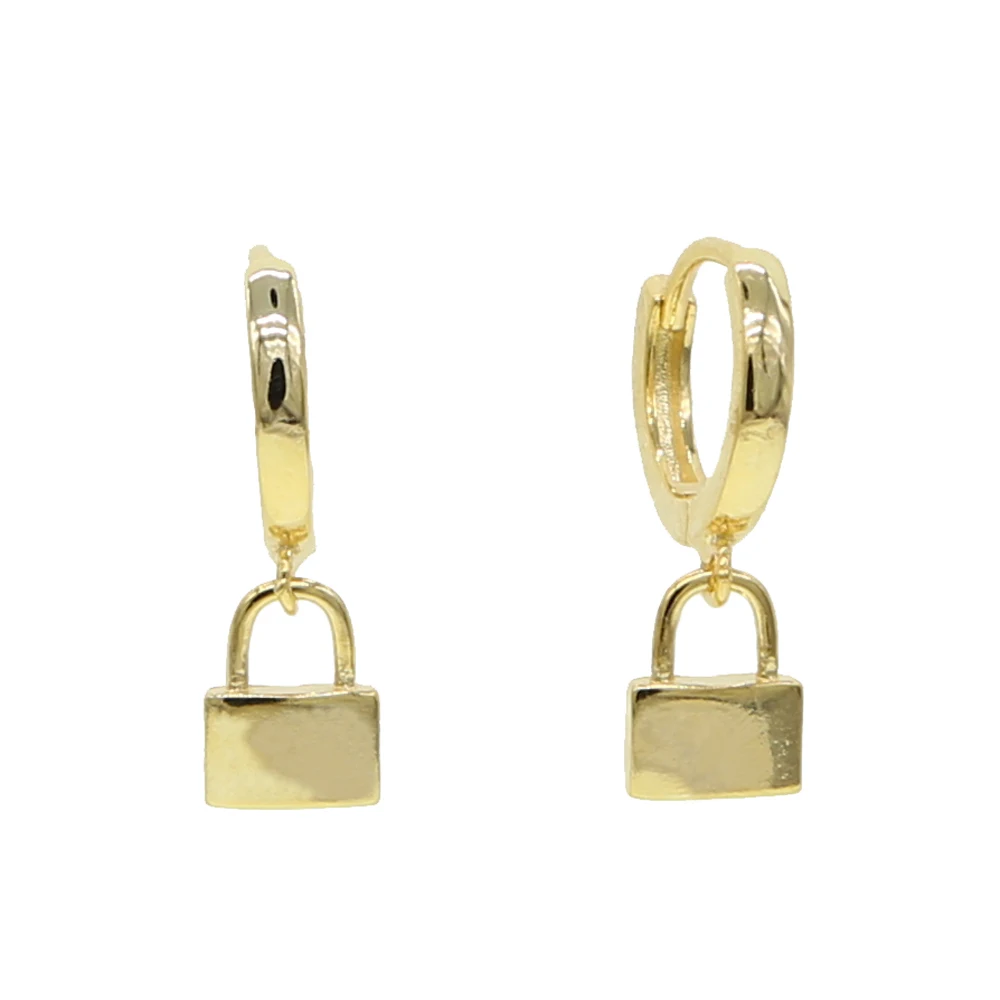 Женские простые классические серьги подвески очаровательные с золотым