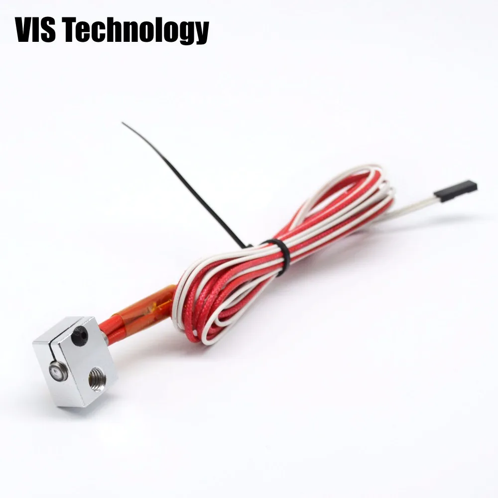  3D Printer V6 Heating Aluminum Block +Thermistor with 2 pin + Ceramic Heater 12V 40W for V6 J-head Hotend 