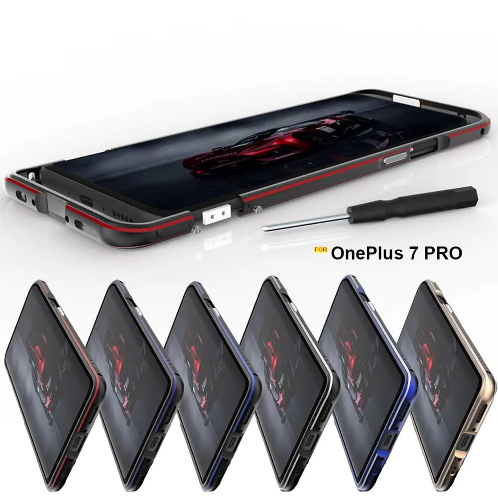 Чехол для Oneplus 7 pro с металлической рамкой роскошный Оригинальный алюминиевый