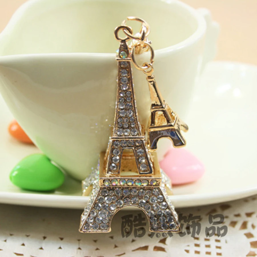 

Chaveiro!Fashion Crystal Alloy Tower KeyChain Car Key Chain Ring Holder Charm Bag keyring llaveros Creative Jewelry Gift R148