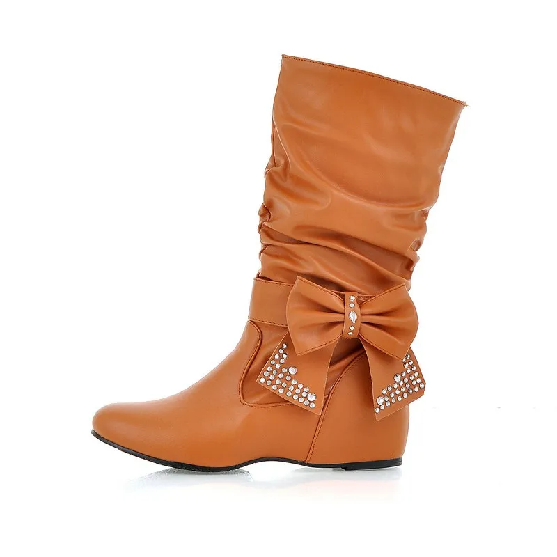 ANMAIRON/Популярные стильные новые модные ботинки на плоской подошве женские зимние ботинки из мягкой кожи женская обувь без застежки 4 цвета, большие размеры 34-47