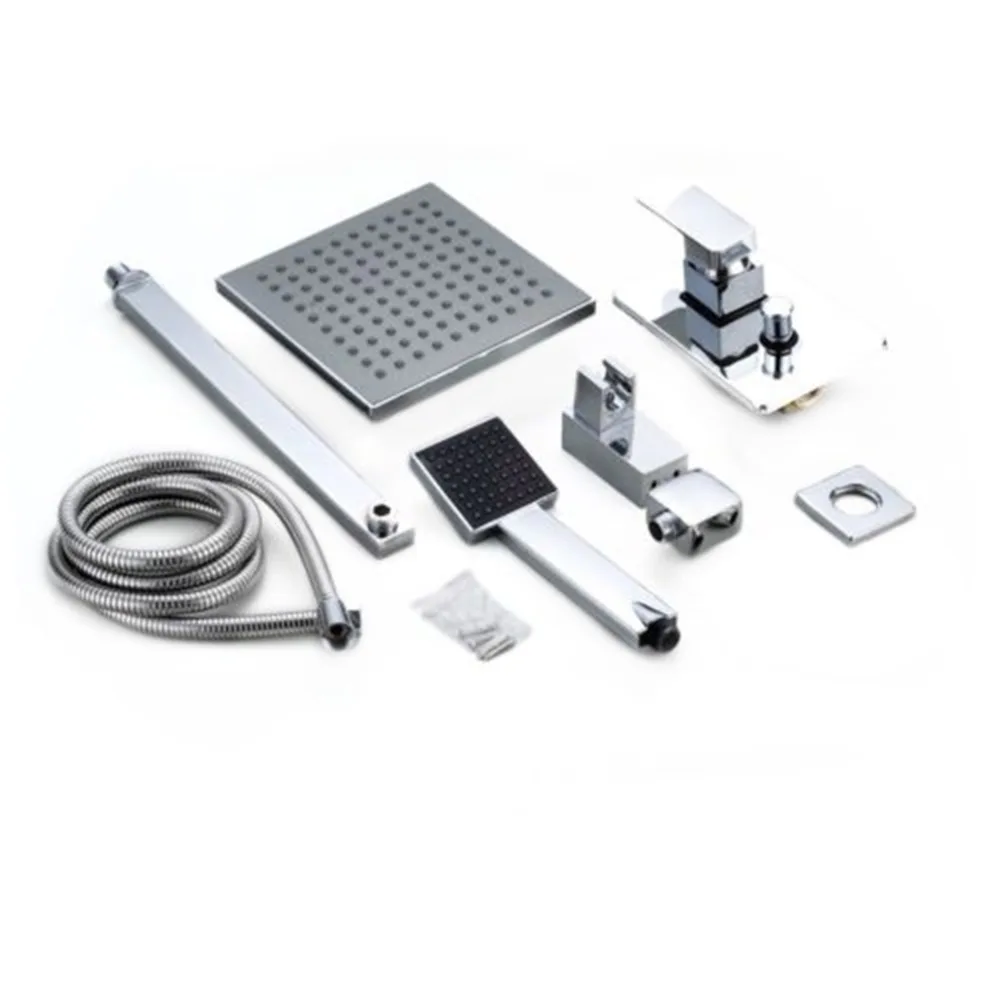 

Wall Mounted Rainfall Shower Head Arm Control Valve Handspray Faucet Set Bathroom High Pressure Shower Set Free Shipping