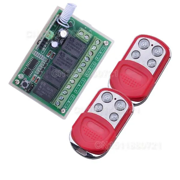 

DC 12V 10A 4Channel RF Wireless Relay Remote Control Switch 315 MHZ Transmitter Receiver