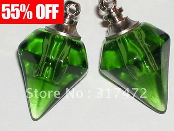 

Freeshipping!! Green Beautiful Shaped Perfume Vial Pendant SCREW CAP New
