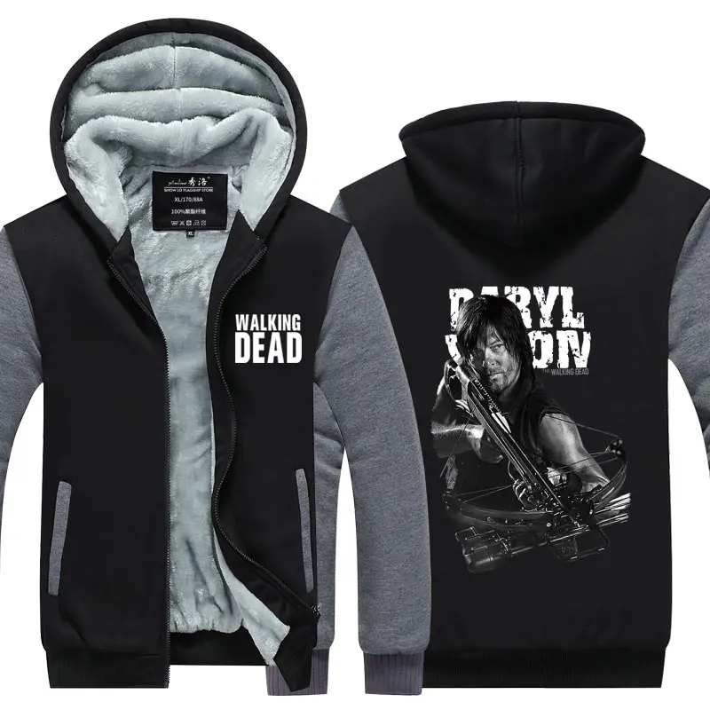 Fans Wear Unisex Winter The Walking Dead Printed Hoodie with Pocket At Night Casual Coat Movie Cosplay Costume Hoodies Fans Wear Unisex Winter The Walking Dead Printed Hoodie with Pocket At Night Casual Coat Movie Cosplay Costume Hoodies