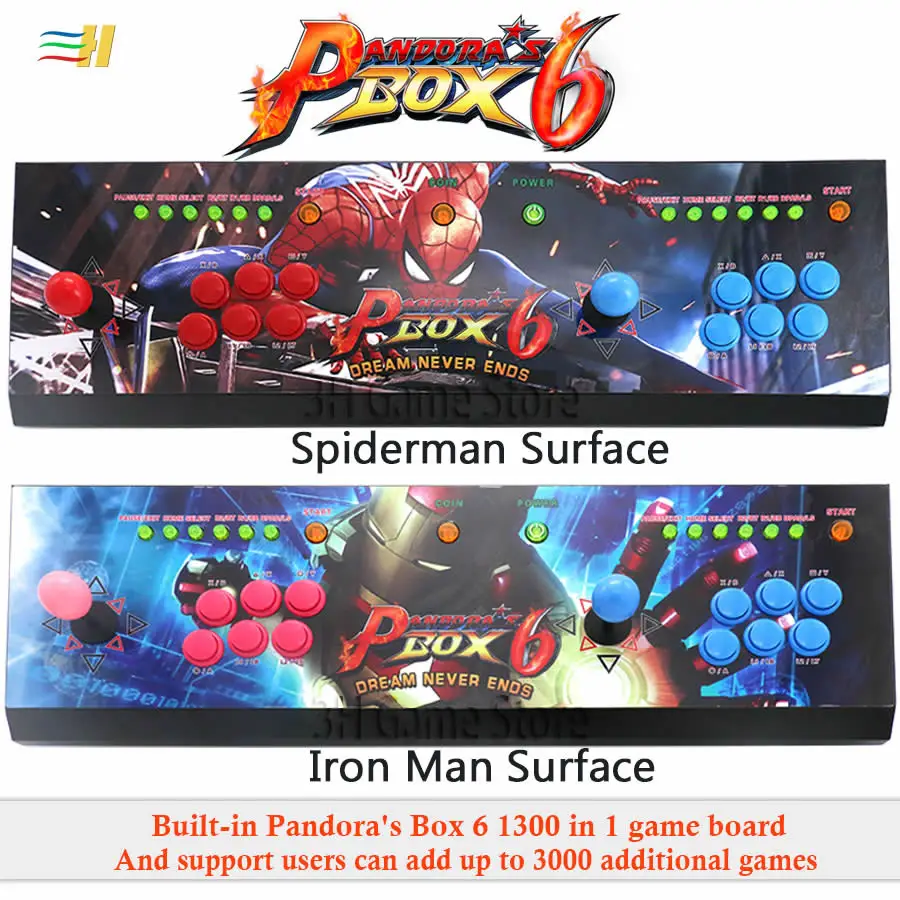 Pandora Box 6 1300 in 1 arcade console can add 3000 games 2 players led button usb joystick for pc ps3 amusements game machines Pandora Box 6 1300 in 1 arcade console can add 3000 games 2 players led button usb joystick for pc ps3 amusements game machines