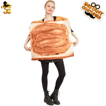 

DSPLAY Brand New Design Pretty Cosplay Party Fashionable Emoticon Unisex Fashion Bread Shape Peanut Butter Toast Costume