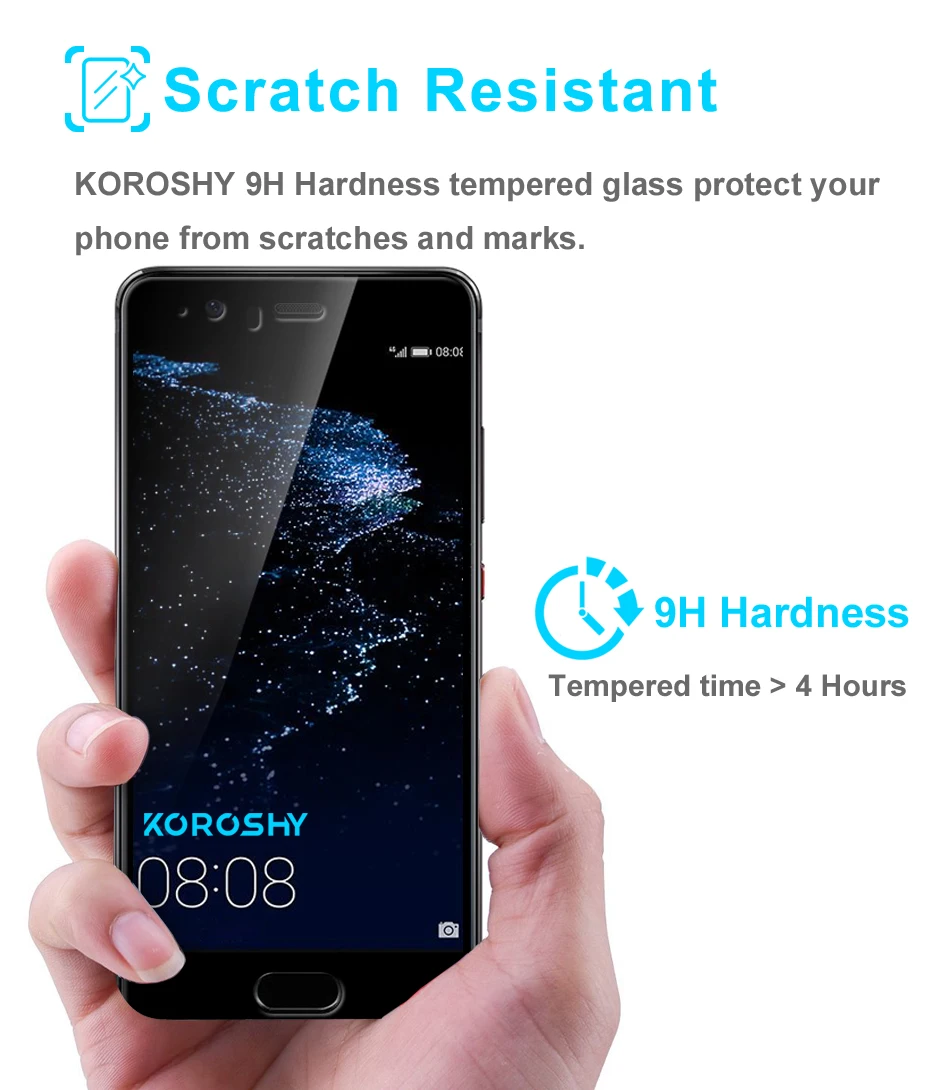 KOROSHY 9H Full Cover Tempered Glass for Huawei P10 Lite Plus P10Lite P10Plus Screen Protector HD Clarity Protective Glass Film (5)