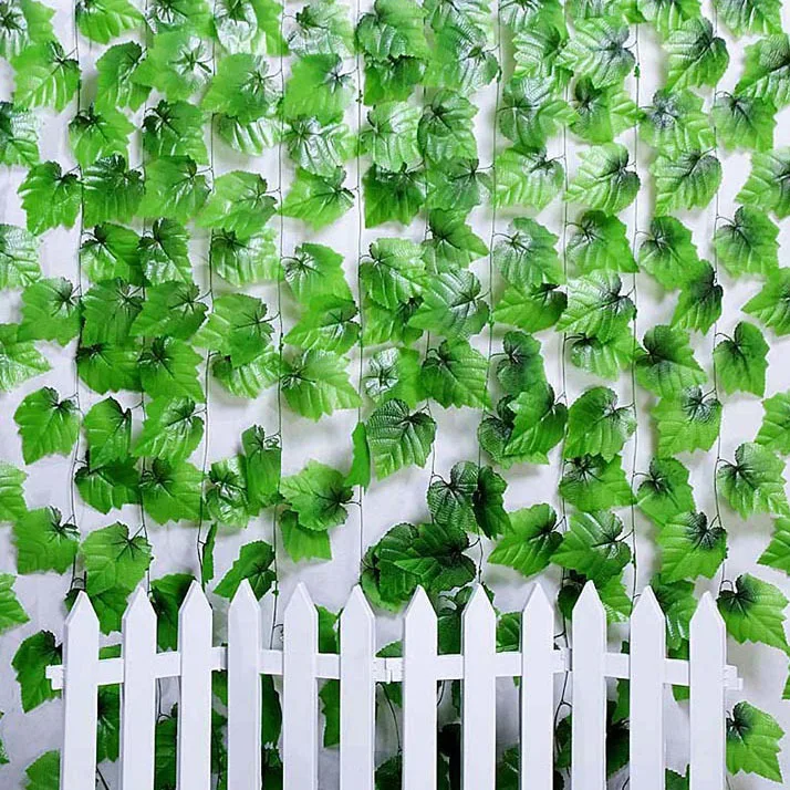 

2M Artificial Ivy Leaf Hanging Garland Flowers Vine for DIY Home Wedding Floral Wall Garden Decoration Fake Plant Rattan