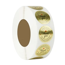 1 дюйм круглая Золотая фольга ручной работы с любовью и благодарностью наклейки/500 этикеток в рулоне