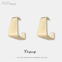 Yhpup Temperament Trendy Copper High Quality 14 K Stud Earrings Vintage Statement Gold Brincos for Female Party Accessories S925