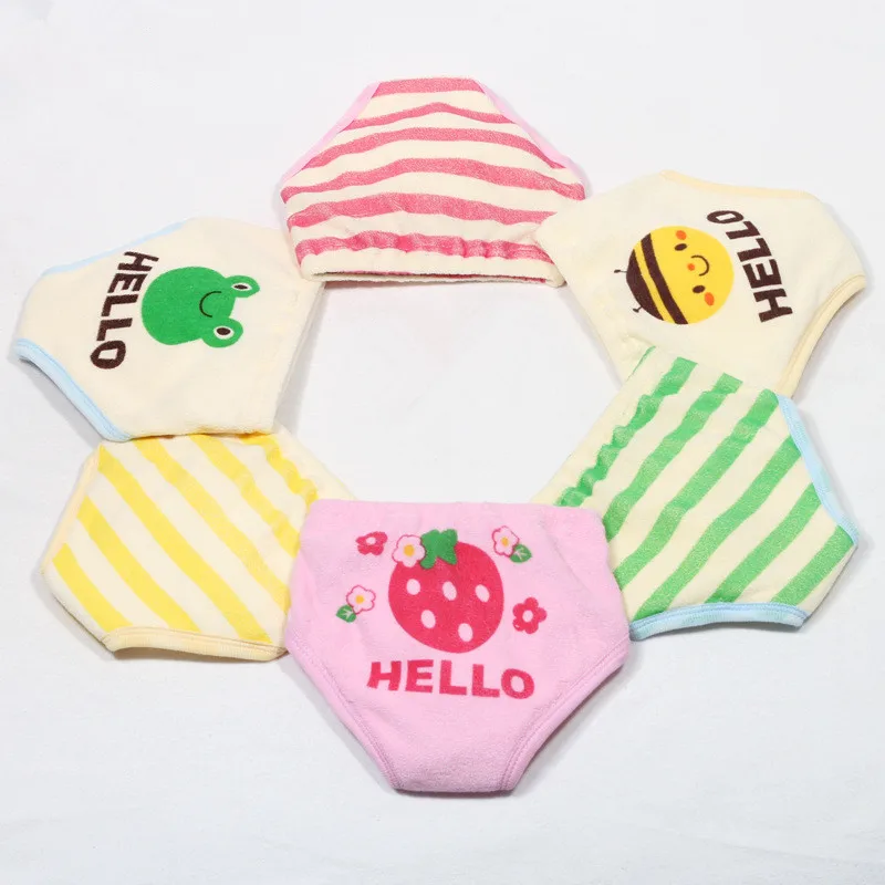 

6 Layers Thick Baby Training Panties Boy Girl Pee Learning Shorts Underwear Infant Diapers Cotton Cute Nappies SY008