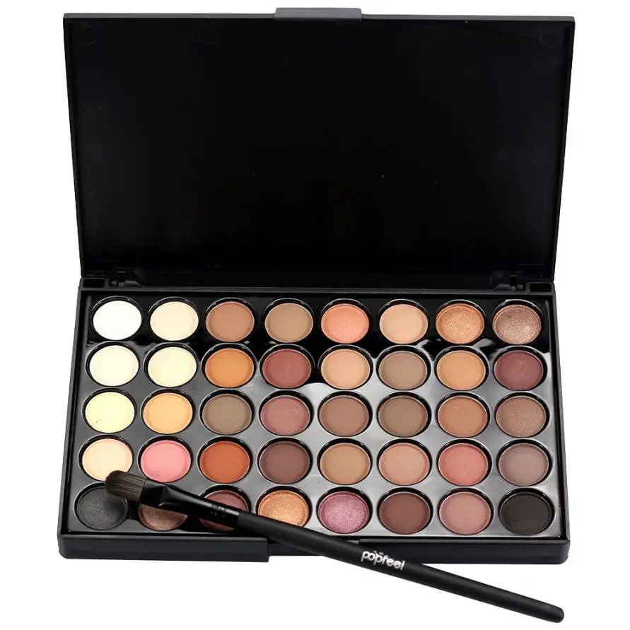 Палитра теней для век Popfeel 40 цветов матовые тени + набор кистей|paleta de sombra|eyeshadow
