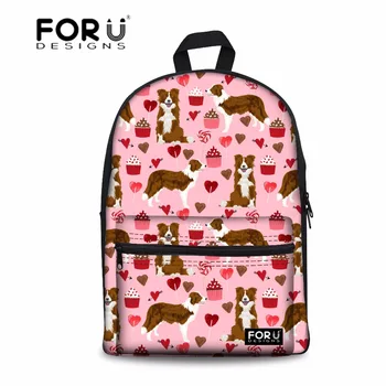 

FORUDESIGNS Canvas Women Backpacks Border Collie Printing Travel Backpack Rucksacks for Girls Schoolbag Mochilas Mujer 2018