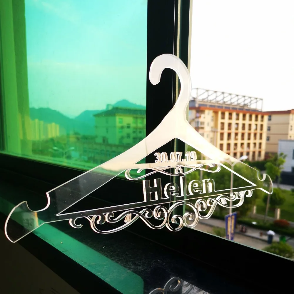 Personalized name and date Wedding Hanger,Bridesmaid Gifts,Name and date of the Hook,Hanger Custom  Bridal Hanger Gift (2)