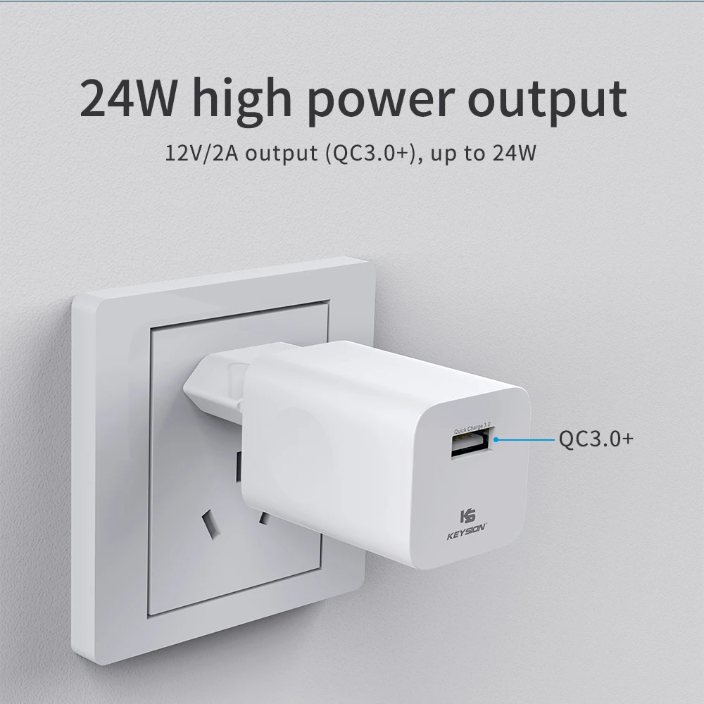 KEYSION 24 W سريعة تهمة 3.0 شاحن يو اس بي QC3.0 السفر الحائط الهاتف المحمول شاحن آيفون هواوي Xiaomi 12 V 2A سريع شحن