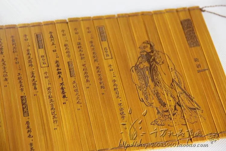 Классическая бамбук прокрутки Комбинации для женщин знаменитой книги Конфуция двуязычный китайский и английский aprro Размер: 51x16 см