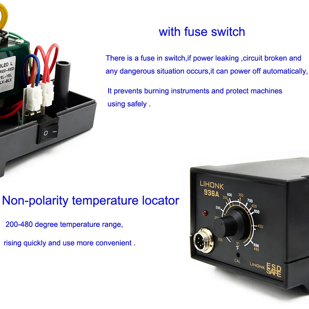 Промышленная паяльная станция с постоянной температурой 200-500 градусов, светодиодный паяльная станция с цифровым дисплеем 936A 936C 938D