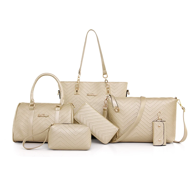 جديد العلامة التجارية الفاخرة سيدة يد 6 قطعة/المجموعة مركب أكياس مجموعة النساء الكتف Crossbody حقيبة الإناث محفظة مخلب محفظة