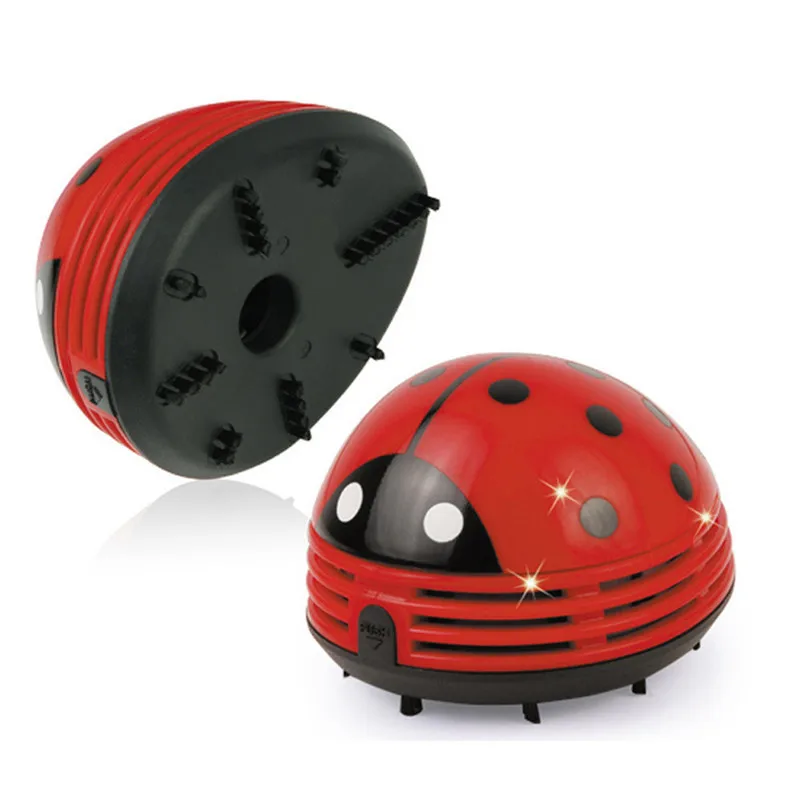 Мини-дискотовары в форме Красного жука, портативный угловой Настольный пылесос, милый мини пылесос для уборки пыли для дома