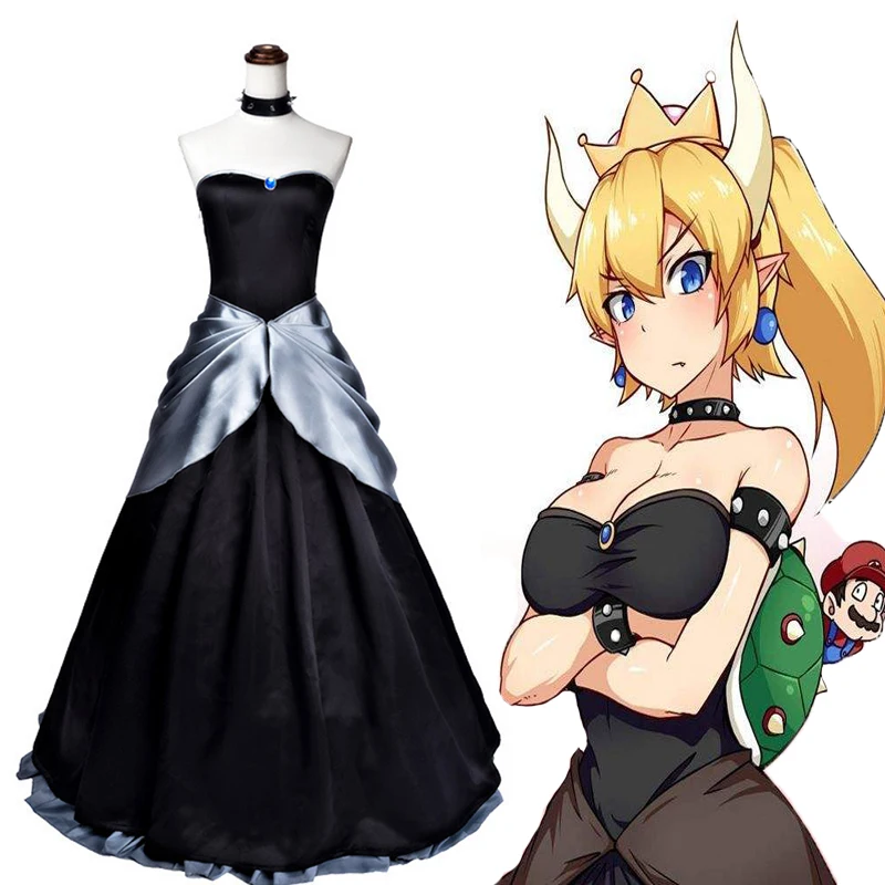 

Anime Super Mario Cosplay Costumes Bowsette Princess Kuppa Koopa Cosplay Dress Halloween Christmas Party Women Sexy Dress