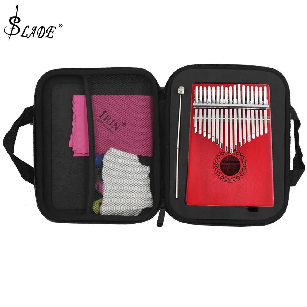  17 Key Red Kalimba Single Board Mahogany Finger Thumb Piano Mbira Mini Keyboard Musical Instrument 