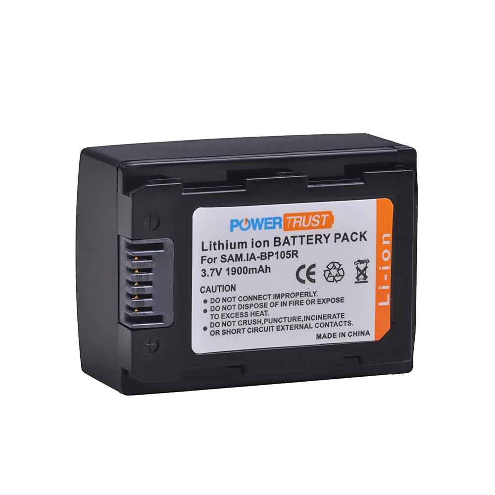 삼성에 적합한 HMX-F80, HMX-F80BN, HMX-F80SN, HMX-F90, HMX-F90BN, HMX-F90WN 교체용 배터리, 1900mAh IA-BP105R BP105R, 1 개